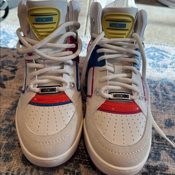 Amazing deal! Brand new- Moschino White, Red, and Yellow Sneakers- never worn - Picture 8 of 10